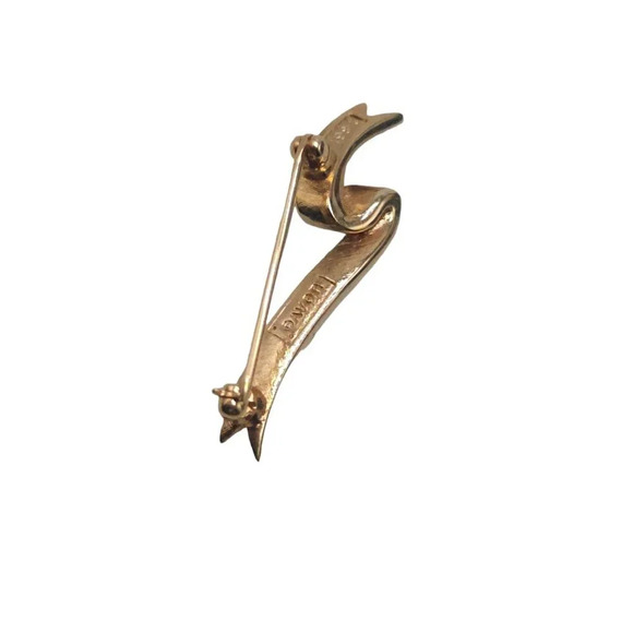Avon 1984 Pearls Representative Presidents Club Ribbon Brooch Pin Gold Tone VTG - Picture 3 of 5